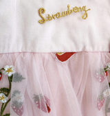 Sweet Strawberry Embroidered Tulle Dress – Pink Fairy Tale Style for Girls