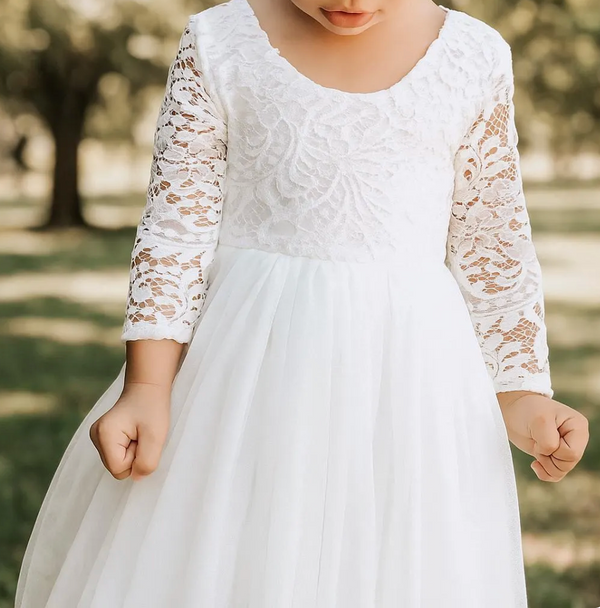 Tulle & Lace Flower Girl Dress: Rustic Boho Wedding