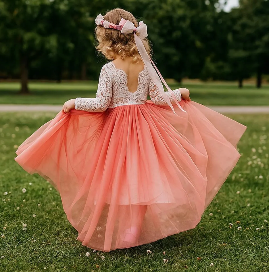 Tulle & Lace Flower Girl Dress: Rustic Boho Wedding