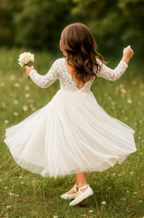 Tulle & Lace Flower Girl Dress: Rustic Boho Wedding