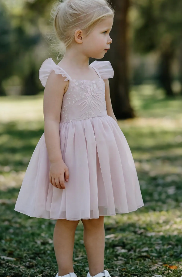 Sparkly Pink Sequin Tulle Dress: Flower Girl Birthday Party