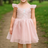 Sparkly Pink Sequin Tulle Dress: Flower Girl Birthday Party
